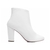 Bota Branca Cano Curto Lisa Salto Bloco com Ziper - comprar online