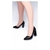 Scarpin Preto Salto Bloco Alto Class Elegance