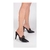 Imagem do Scarpin Mule Preto Salto Alto com Fivela Dourada