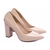 Scarpin Rosa Salto Bloco Alto Confort Class Elegance - Melvie  - scarpin, botas, sandálias para todos os estilos!