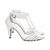 Scarpin Branco Salto Alto Bico Fino de Pérolas