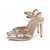 Scarpin Salto Alto Dourado com Laço em Strass