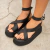 Sandalia Cuero [Muna] Negro - comprar online