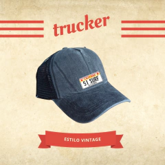Gorra Trucker Negra Lavada