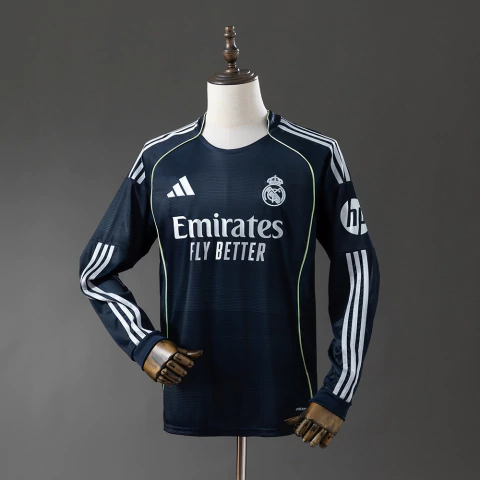 Camisa Real Madrid Manga-Longa I 25/26 - Adidas - Masculina - Preto