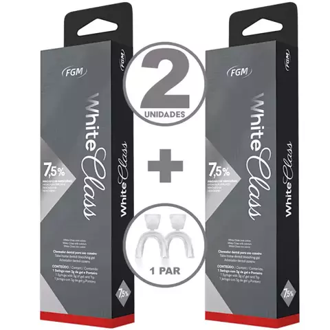 Clareador Dental Whiteness Class 7,5% - FGM - 2 Un. + 1 Par de Moldeira - comprar online