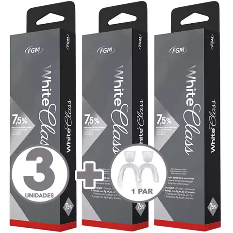 Clareador Dental Whiteness Class 7,5% - FGM - 3 Un. + 1 Par de Moldeira - comprar online