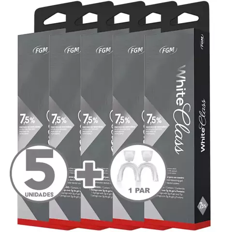 Clareador Dental Whiteness Class 7,5% - FGM - 5 Un. + 1 Par de Moldeira - comprar online
