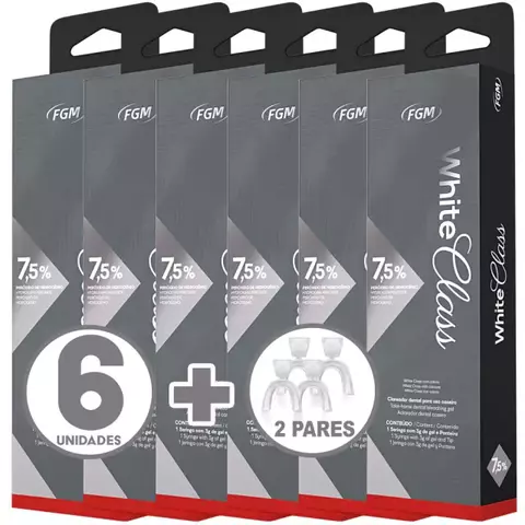 Clareador Dental Whiteness Class 7,5% - FGM - 6 Un. + 2 Pares de Moldeira - comprar online
