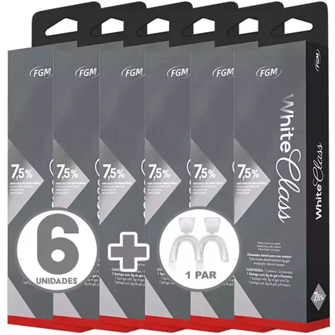 Clareador Dental Whiteness Class 7,5% - FGM - 6 Un. + 1 Par de Moldeira - comprar online