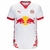 Camisa branca do RedBull Salzburg, modelo 24/25, masculina, com logo da Puma e estampas vermelhas.