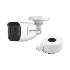 KIT DE CÁMARA + MONTAJE / Cámara Bala TURBOHD 2 Megapixel (1080p) / Gran Angular 106° / Lente 2.8 mm / 25 mts IR EXIR / Exterior IP66 / 4 Tecnologías / dWDR