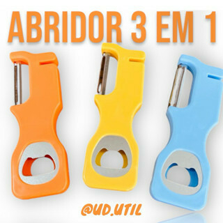 Abridor de Garrafas de Vidro 3 em 1 com Afiador de Facas e Descascador de Legumes e Frutas - comprar online