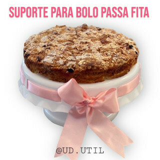 Boleira Suporte Para Bolo Doces Salgados Passa Fita Decorativa com Pé Removivel - comprar online