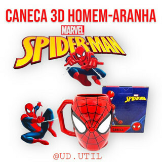 Caneca 3D Homem Aranha Spiderman Original 400 ML Presente Geek - comprar online