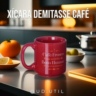 Conjunto 05 Canecas Demitasse Meia Xícara Café Expresso Dose de Café 100 ML Cada