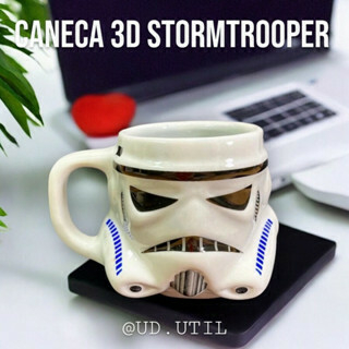 Caneca Xícara 3D Formato Stormtrooper Star Wars Colecionável Original Presente Geek 500 ml
