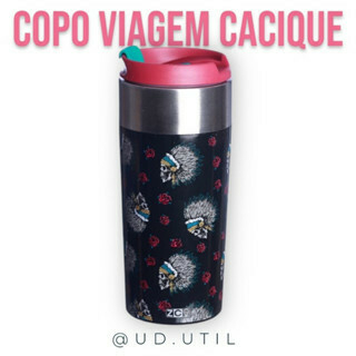 Copo Térmico Viagem Caveira Skull Cacique 300 ml Com Vedação Para Café Chá e Mais - comprar online