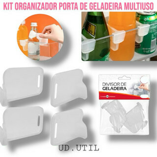 Divisória Organizadora para Porta de Geladeira Organizador Multiuso Kit com 04 Peças