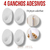 Conjunto 4 Ganchos Auto Adesivo Cor Branco Para Parede Metal Plástico Vidro e Outros - loja online