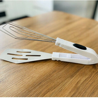 Pegador Espátula Escumadeira 3 Em 1 Multiuso Em Inox