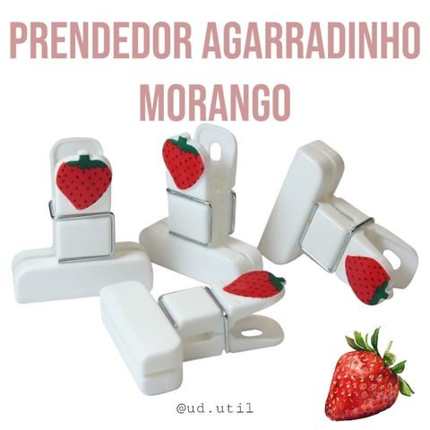 Prendedor De Embalagem Agarradinho Morango Com 04 Peças Sela Saco Fecha Embalagem Fecha Saquinhos De Alimentos