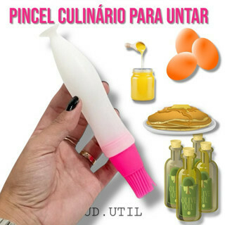 Pincel Culinário de Untar Tempero com Tubo de Silicone e Ventosa Armazenar Óleo