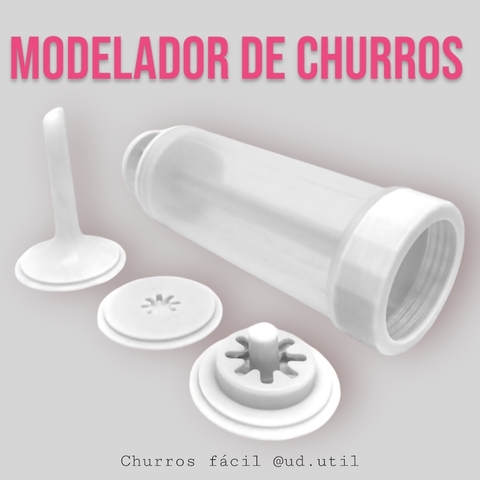 Modelador de Churros Manual com Receita 04 Peças (Tubo, Molde Churros, Bico Recheador e Molde Mini Churros) - comprar online
