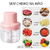 Mini Processador Moedor Triturador de Alimentos Elétrico Recarregável com 300 ML e 3 lâminas Temperos Alho Cebola Legumes