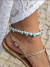 Tornozeleira de Pedra Larimar Natural em Cascalho (com Extensor)