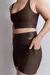 Conjunto Linha Shine Coffee Tamanho G – Top e Short - Zozofit