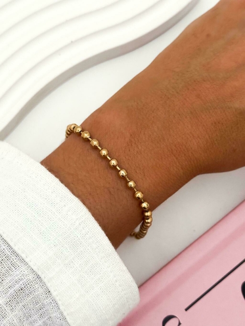 Pulsera Bolitas Dorado