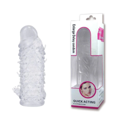 Capa Peniana em TPE Atóxico com Cerdas Estimuladoras e Preenchimento Interno - Upper Clark | 14 x 3,8 cm | - comprar online