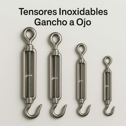 Tensor en acero Inoxidable de 1/4" Ojo - Gancho x 10 Unds - comprar en línea