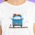 Camiseta Kombi Azul - Feminina Adulto - 100% Algodão Branca