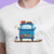 Camiseta Kombi Azul - Masculino Adulto 100% Algodão Branca