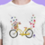 Camiseta Bicicleta Amarela - Masculino Adulto 100% Algodão Branca