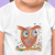 Camiseta A Coruja Curiosa - Infantil 100% Algodão Branca