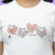 Camiseta Corações Voando com Borboletas - Feminina Adulto 100% Algodão Branca
