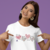 Camiseta Corações Voando com Borboletas - Feminina Adulto 100% Algodão Branca - comprar online