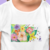 Camiseta Jardim Colorido - Infantil 100% Algodão Preta