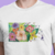 Camiseta Jardim Colorido - Masculino Adulto 100% Algodão Branca
