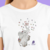 Camiseta Um Elefante em Pé - Feminina Adulto 100% Algodão Branca