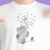 Camiseta Um Elefante em Pé - Masculino Adulto 100% Algodão Branca