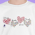 Camiseta Corações Voando com Borboletas- Infantil 100% Algodão Branca
