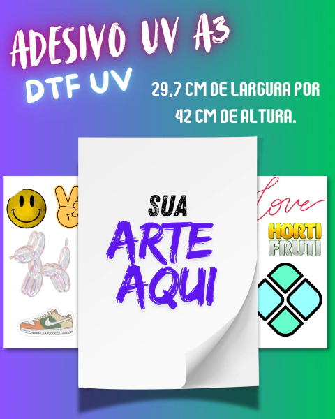 DTF ADESIVO UV TAMANHO A3 - comprar online