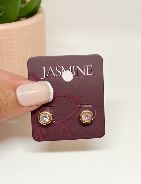 Brinco Fixo Ponto de Luz 5mm Banhado a Ouro