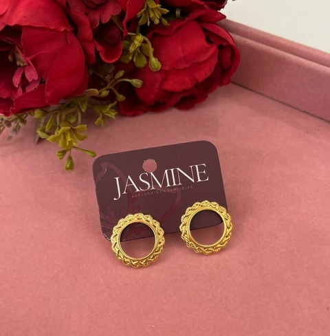 Brinco Redondo Vazado e Ondulado