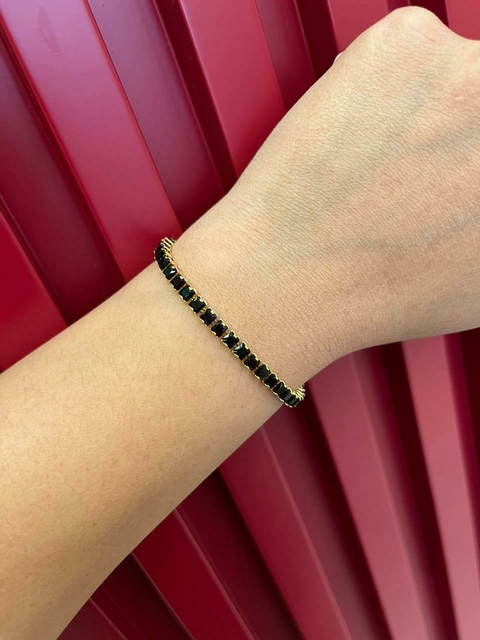 Pulseira Riviera Em Cristais Pretos