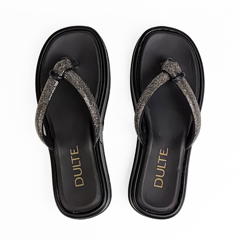 Tamanco Dulte Feminino Strass Preto - comprar online